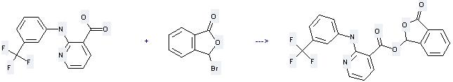 Niflumic acid can be used to produce 2-{[3-(trifluormetil)fenil]amino}-3-piridincarboxilato de ftalidilo by heating